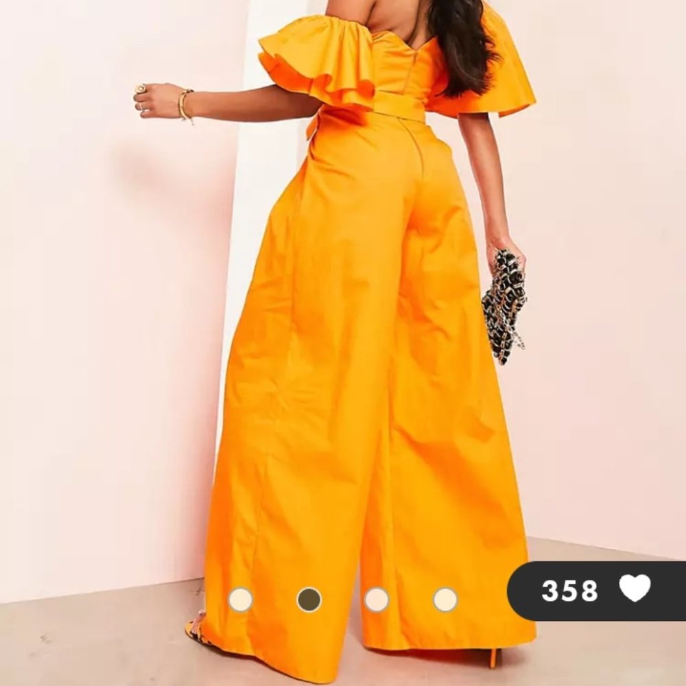 Orange Wide Leg Jumpsuit
